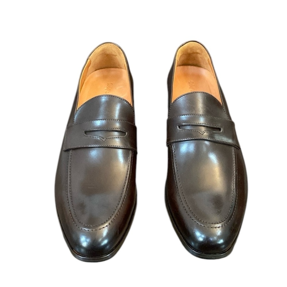Wolf & Shepherd men’s dark brown leather penny loafers shoes size 12 - Picture 3 of 10